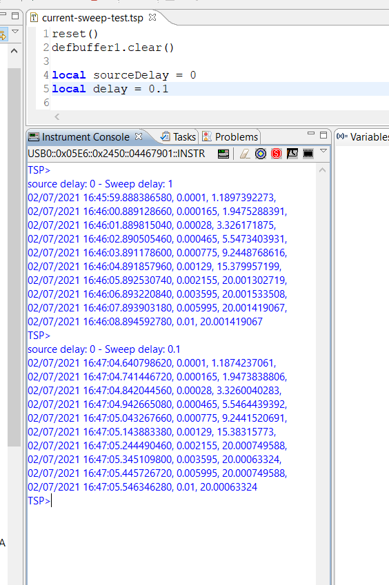 sweep test - delay 1s - 0.1s